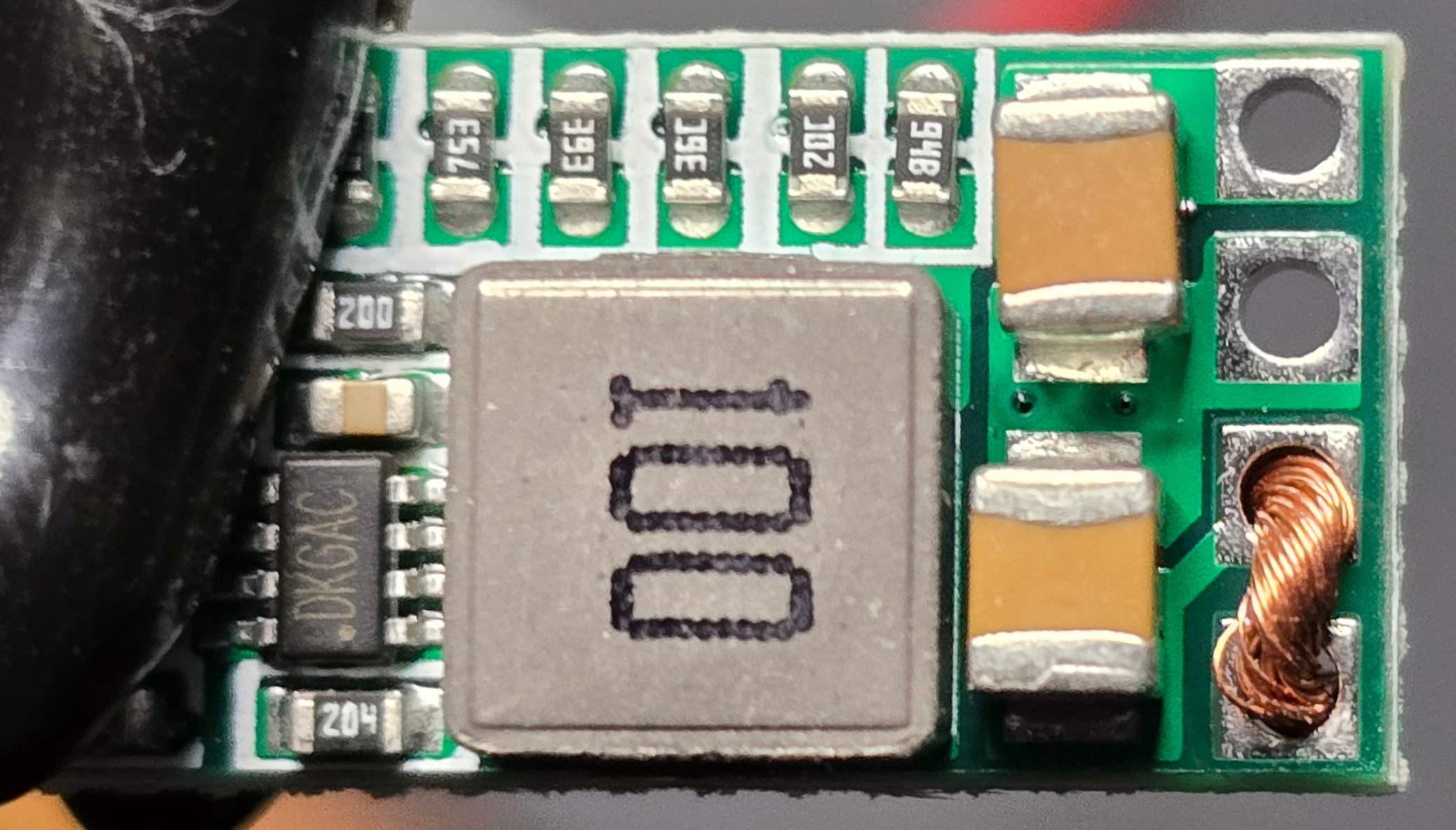 Top view of positive wire placement